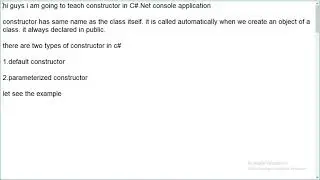 C# Console constructor #33