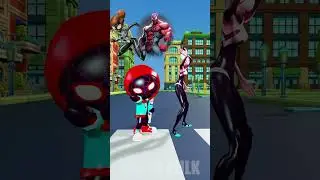Which side dances better? | Random reverse battle between SPIDERMAN Family and Harley quinn 2 #short