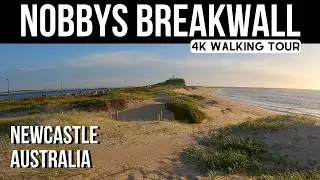 4K 🌊 Nobbys Breakwall Walking Tour 🇦🇺 Newcastle Australia
