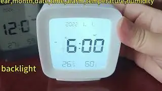 Digital LCD Desk Clock, Battery Operated Small Alarm Clock