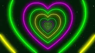 Pink and Purple Neon Heart Tunnel Particles Background  ǁ Animated  Background ǁ Heart Background