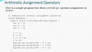 Arithmetic Operators - Java  ( Basic, Modulus, Assignment, Increment, Decrement)