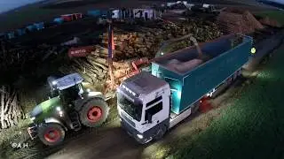 Fendt 1050 Vario mit Mus Max Wood Terminator 10 XL beim Holz Hacken 2019 // Forsttechnik Scheller