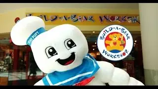 STUFFING Build a Bear STAY PUFT MARSHMALLOW MAN GhostBusters Plush Doll BuildaBear Store Visit