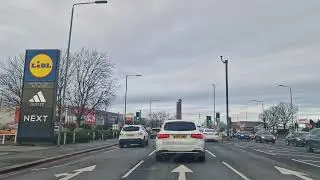 Driving at A23 road/ Croydon, Surrey UK 