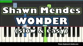 Shawn Mendes - Wonder (Slow and Easy Piano Tutorial)