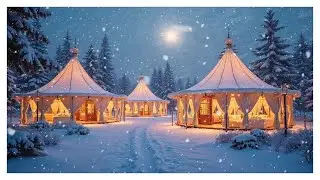 Winter Storm Sleep Sounds | Cozy Glamping Tents in Snowfall with Blizzard Wind & Calm Night Ambience