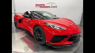 2022 Corvette 2LT Convertible Z51 Vossen Wheels FrontLift High Wing GT2 in Torch Red 12K kms