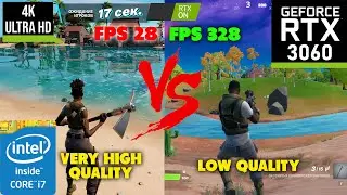 FORTNITE: Ultra Settings vs Low Quality RTX on vs Rtx OFF FPS min vs FPS MAX
