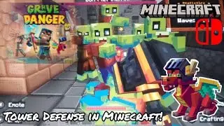 Nintendo Switch | Zombie Tower Defense Map Gameplay! (Minecraft Grave Danger)
