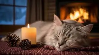 Soft Healing Cat Music 432Hz 🐈 Fireplace Crackling For Emotional Balance, Calm, And Gentle Rest