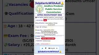 🚨APPSC Recruitment 2025 &ndash; Apply Online for 21 Posts | Last Date 29 Oct 2025 #Ep117