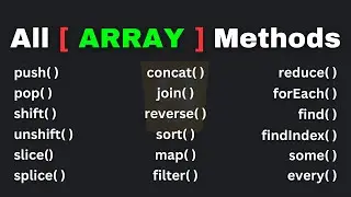 All Methods You Can Use on Arrays in Javascript 