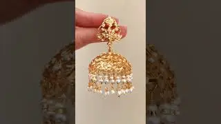 Popular jhumka earring style gold plated #cholabronze #indianpottery #ancientcrafts #rajasthani