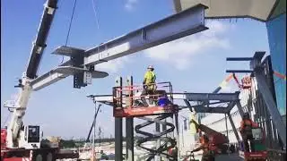 Steel erection on site