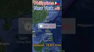 Manila to New York flight Route ✈️ || Philippines 🇵🇭 to United States 🇺🇲 ||