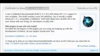 Bukkit f&uuml;r Minecraft 1.0.0 ist da! Als Recommended Build!