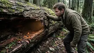 I Built a Secret Underground Shelter Inside a Fallen Tree Trunk