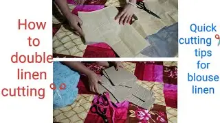 Blouse ki double linen cutting ✂️✂️// How to cut blouse linen🤗🤗 Part-1