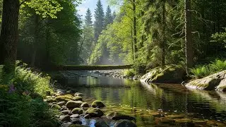 Sleep Deeply with Gentle River Sounds for Anxiety Relief and Full Night Relaxation | All Night