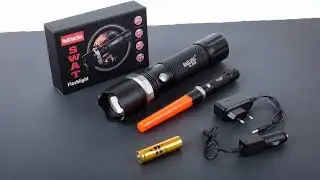 Alu akumulatorska LED ročna svetilka CREE zoom XP-E 300m