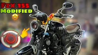Yamaha Fzx 155 Modified 🤩 | Crash Guard | Lights | Lamination | Footrest | Hazard | Techno khan