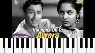 Hai Apna Dil To Awara | Easy Piano Tutorial With Notes | Step by Step |#pianotutorial #pianocover.||