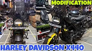 HARLEY DAVIDSON X440 ki Saari Needful Modification | Bulky Killer Looks | Crash Guard | Visor |