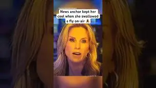 A Boston news anchor swallows a fly live on air and keeps her cool. 🪰 #newsanchor #onair #fly