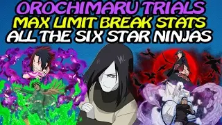 Naruto Ultimate Ninja Blazing: All Max Limit Break Stats! Orochimaru Trials! Is It Worth It?