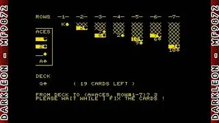 Solitaire - [ 1979 - Commodore PET - Gameplay ]