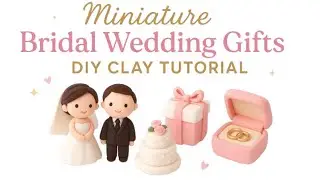 DIY How to make polymer clay miniature wedding set  doll, Cake ,Makeup set| Easy tutorial| M.j art