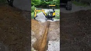 Driveway drainage issues. #sany  #culvert #driveways