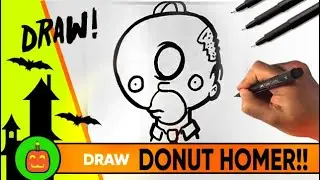 How to Draw Donut Homer Simpsons - Tree House of Horror IV - Halloween Drawings
