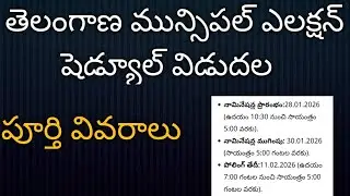 telangana municipal elections date || municipal election schedule || municipal elections date 2026
