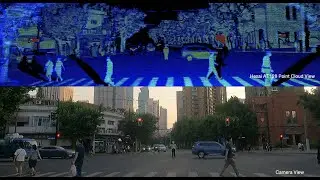 Hesai AT128 Lidar Point Cloud View vs Camera View