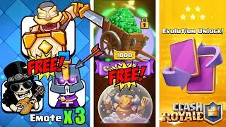 You NEED to get the 50 New Free Rewards in Clash Royale! Free Emotes, Free Evolution and Free Gems!
