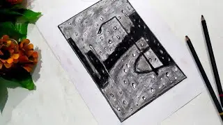How to paint a rainy day/Rainy day landscape/Raindrop Drawing/Rainyday painting step by step