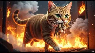 A Mother&rsquo;s Courage: Mama Cat vs Fire - Heroic Rescue Caught on Camera!