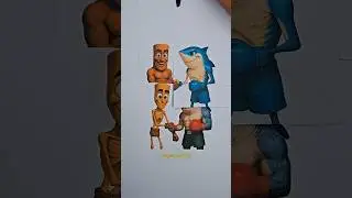 Italian Brainrot Boxers Skinny vs Muscular Paper Transform Craft #trendingshorts #brainrot