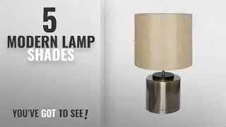 Top 10 Modern Lamp Shades [2018 ]: HAITRAL Modern Minimalist Table Lamp Metal Basic with Fabric