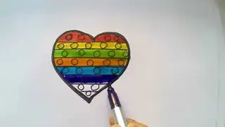 Drawing and Coloring a Heart POP IT |  Drawings for Kids