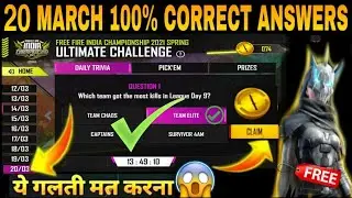 20 MARCH ESPORT ULTIMATE CHALLENGE ANSWER 100% CORRECT | FFIC | FFBC | ULTIMATE  CHALLENGE FREE FIRE