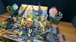 Special Green Military Weapons - Pubg Helmet Ak-47 Beaded Rifle - Illuminated Sound Pistols
