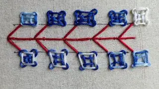 Vertical Hand Embroidery Tutorial Design |Very unique  And very Easy Stitch Method|