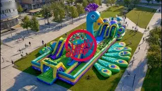 Peacock-Themed Inflatable Playground by Jump Giants &ndash; Bounce, Play & Sparkle! 🦚🎈