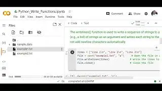 Lecture 23: Understanding File Write Functions: write(), writelines(), seek() (Hindi)