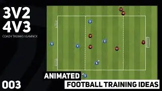 3v2 - 4v3 (003) | Football Training Animations |  Soccer Drills