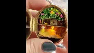 Дом из скорлупы грецкого ореха, крошечный домик для феи