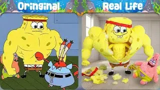 OMG! Buff SpongeBob is FAKE? 😂| SpongeBob Original vs Plush toys | SpongeBob Animation